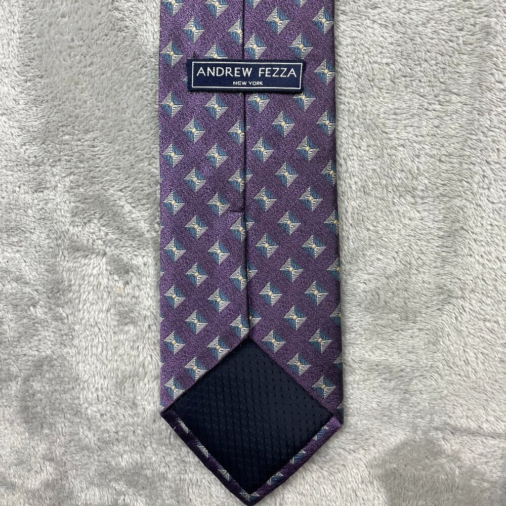 Andrew Fezza Men's Classic 100% Silk Neck Tie - Picture 4 of 6